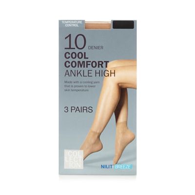The Collection Pack of three nude 10D knee highs